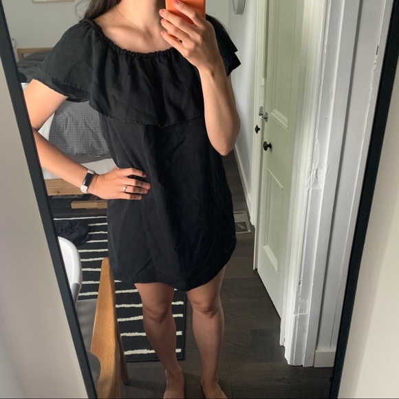 Black Off the Shoulder Zara Dress Medium - Picture 2 of 5